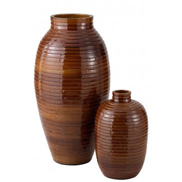 Vase Ethnique Céramique Marron Large | www.cosy-home-design.fr