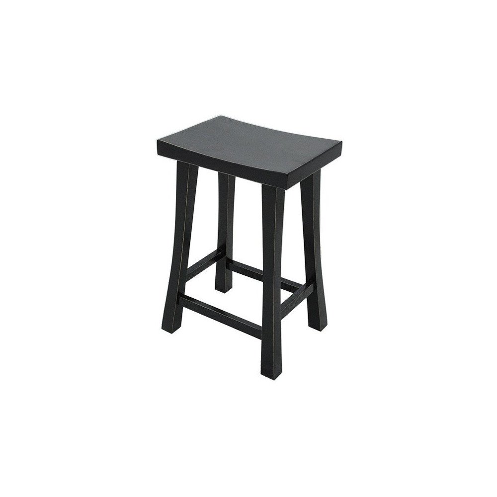 Tabouret Style Asiatique Bois Massif Ying | www.cosy-home-design.fr